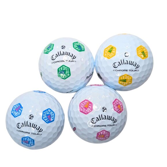 Callaway x Good Good 4 NEW Wheel of Not Ideal Super Tour Truvis Golf Balls - Picture 1 of 5